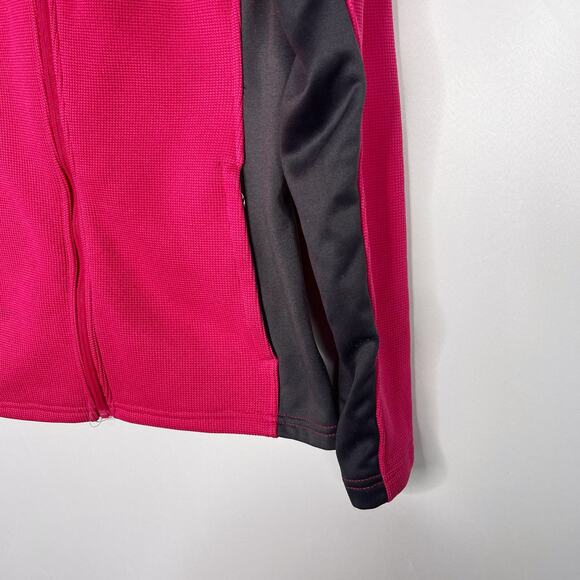 Spyder Girls L Pink Gray Bandita Full Zip Fleece Jacket Sweater Knit Colorblock - Picture 4 of 12